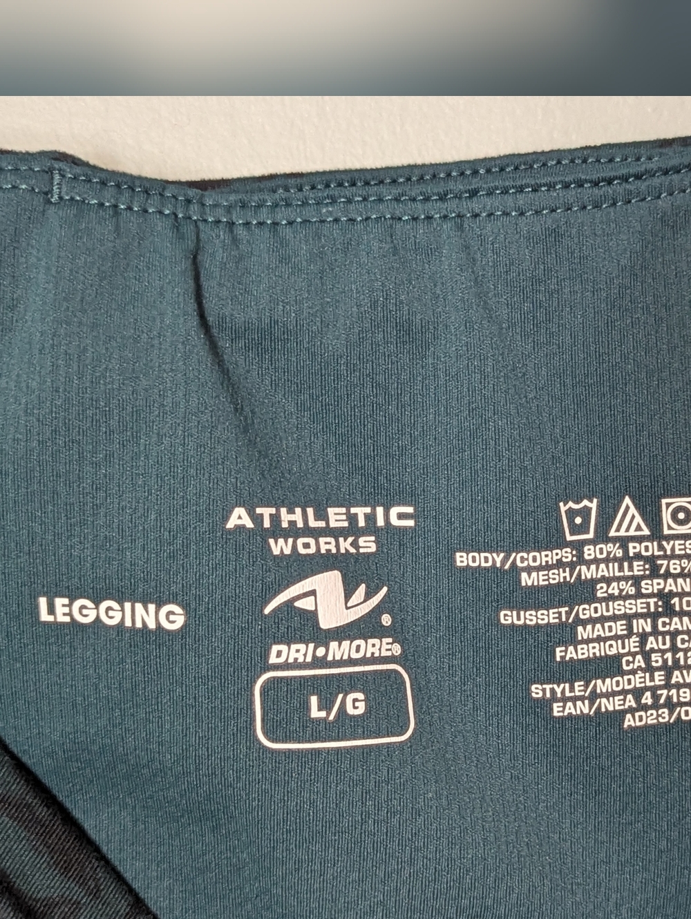 4/$10 ✨ Athletic Works Patterned Teal & Black High-Waist Leggings Women's - Picture 5 of 10
